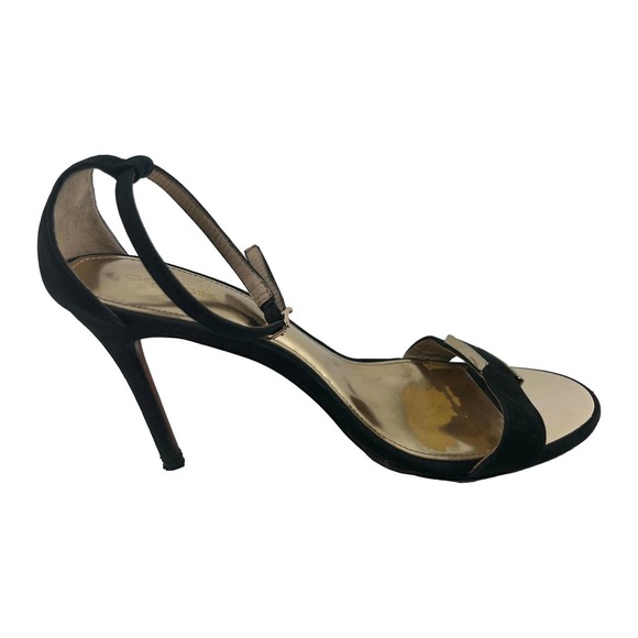 Coach Open Front Black Suede Stiletto Heel Size 9.5 EUC - Picture 8 of 12